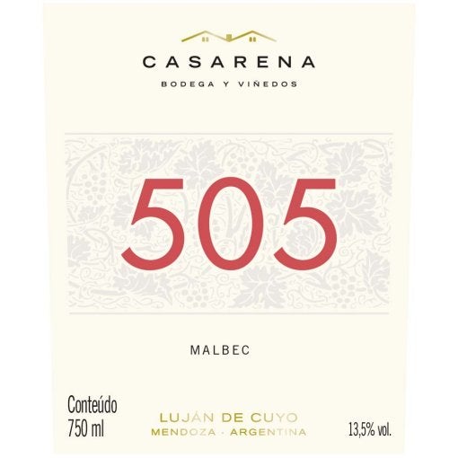 Vinho Tinto Argentino Casarena 505 Malbec 2023